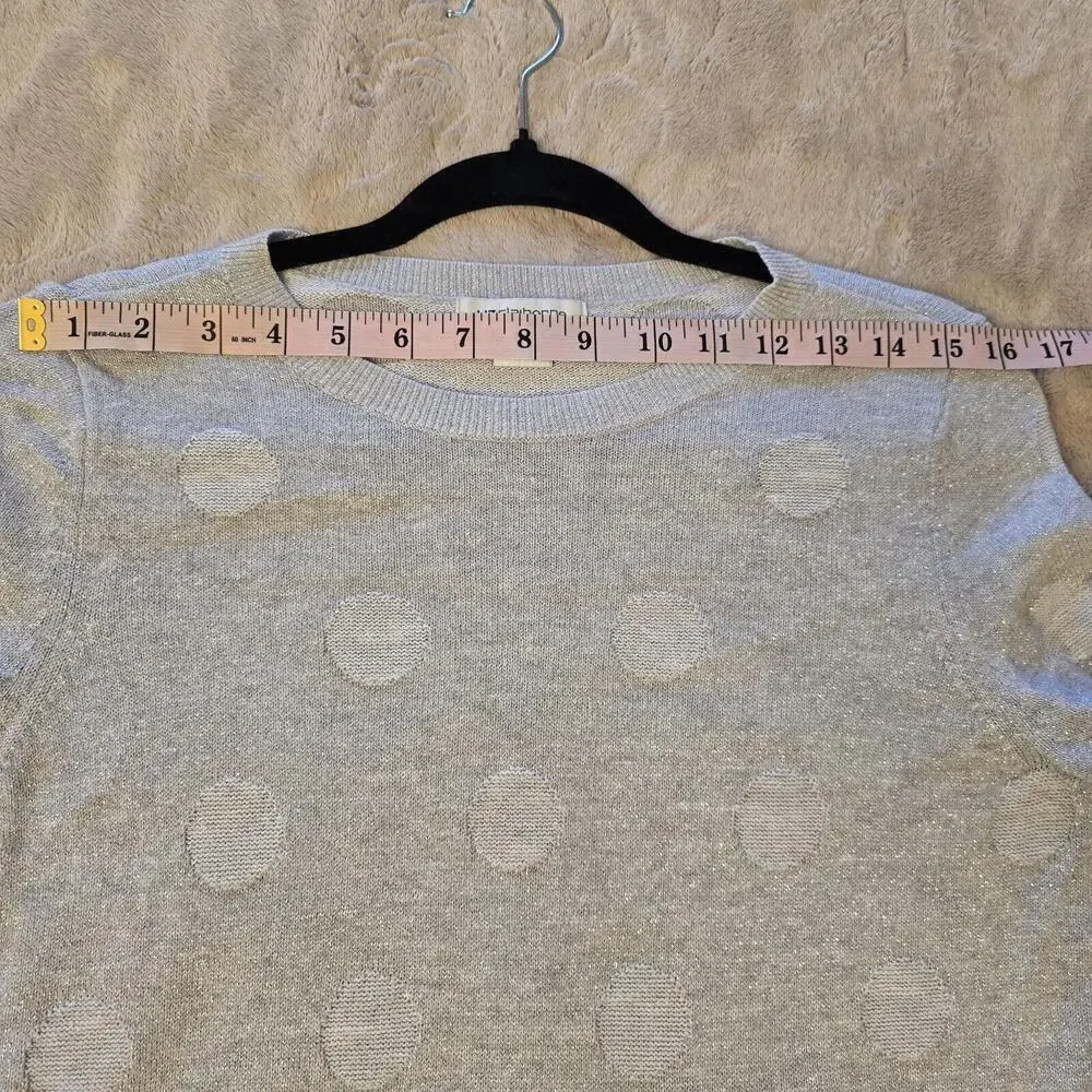 Liz Claiborne Women's Gray Metallic Silver Long Sleeve Pullover Sweater Size L - Picture 4 of 7